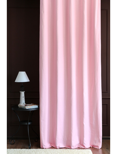 Штора-занавес Мальва с подхватом, хлопок, розовый