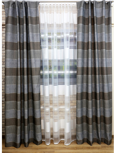Комплект штор "Дарама" 55651v106, серый, коричневый