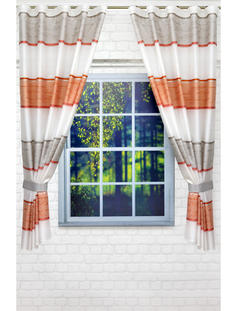 Тюль "Konsu" 9260v15 оранжевый, серый