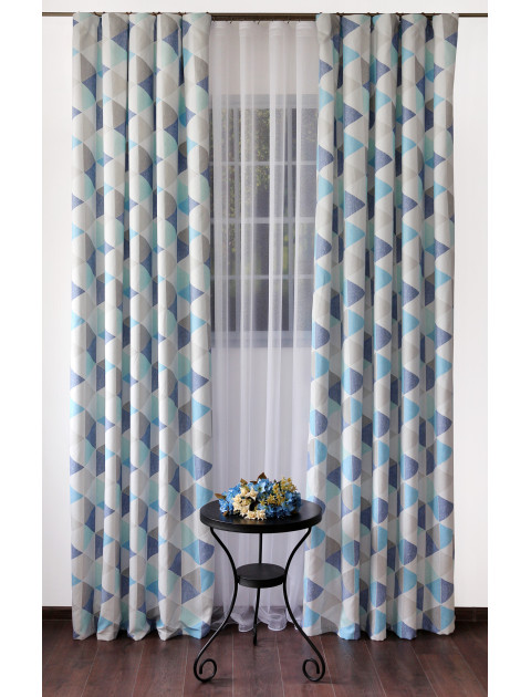 Комплект штор "Ньюарт" белый,синий,голубой