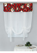 Тюль экран Шотландка габардин красный зеленый белый Тюль экран Шотландка габардин красный зеленый белый