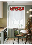 Тюль экран Шотландка габардин красный зеленый белый Тюль экран Шотландка габардин красный зеленый белый