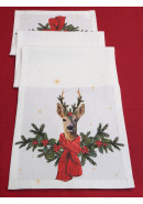 Дорожка декоративная Олень хлопок белый