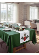 Дорожка декоративная Олень хлопок белый