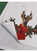 Дорожка декоративная Олень хлопок белый