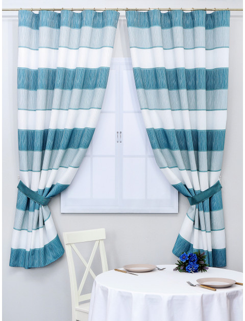 Комплект штор Дарама крэш 55651 белый голубой