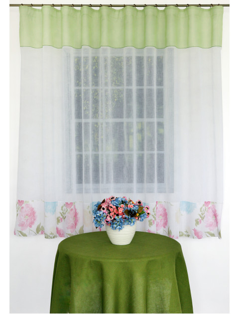 Тюль "Анна", белый, салатовый, розовый