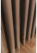 Комплект штор "Rombo", коричневый, сливочный, узор сетка-ромбы