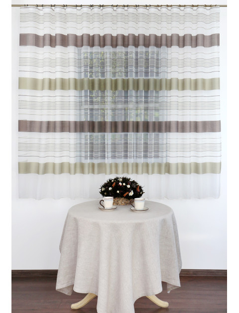 Тюль Riba, белый, хаки, коричневый
