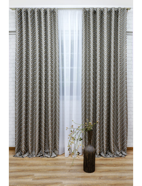 Комплект штор "Зиг Заг" 17322v1801 серый-бежевый