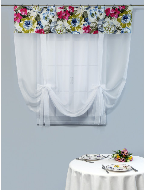 Тюль экран Глен Duck 170943v003 молочный голубой фуксия