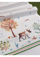 Дорожка декоративная Звери в лесу хлопок белый