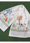 Дорожка декоративная Звери в лесу хлопок белый