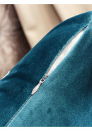 Наволочка декоративная Kadife c вышивкой бархат темно-бирюзовый