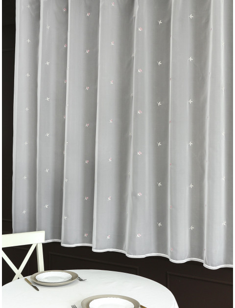 Тюль Letty с кружевом 1232v1 белый розовый бежевый