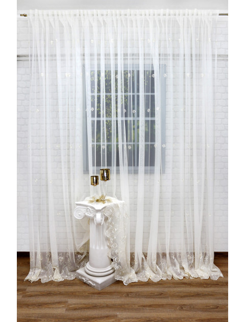 Тюль Сетка-Вышивка 32696v118403 молочный