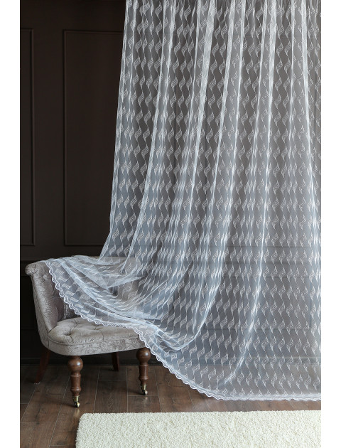 Тюль Сетка-вышивка 9002v3046 белый