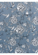 Комплект штор Райский сад оксфорд серый серо-голубой