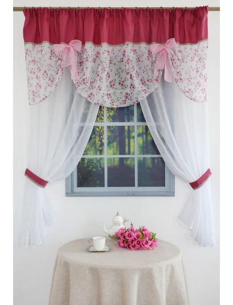 Тюль с ламбрекеном "Соната" w628 10364v2, розовый