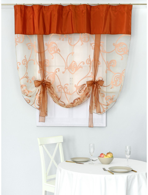 Тюль-экран Глен Devore терракотовый