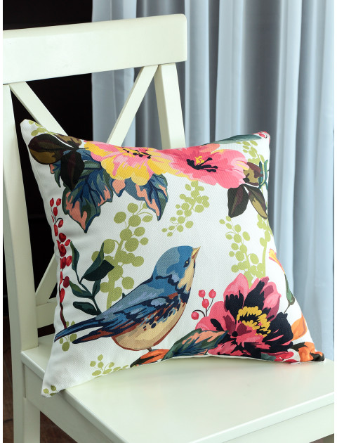 Наволочка декоративная Птицы хлопок синий розовый белый