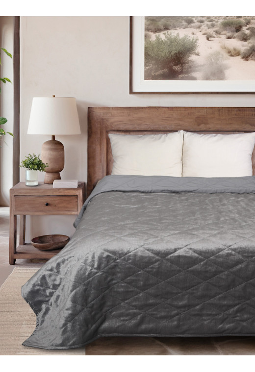 Покрывало плед серый бархат блестящий Покрывало плед серый бархат блестящий