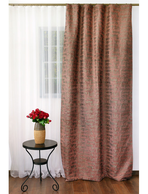 Штора "Дарама" 55708v112, серый, розовый