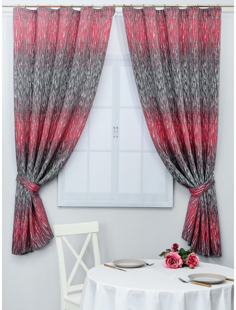 Комплект штор Дарама крэш 55573v09 темно-серый брусничный