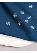 Набор столовых салфеток с вышивкой Снежинки хлопок синий