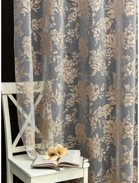 Тюль Devore Premium премиум 1696vKahve бежевый