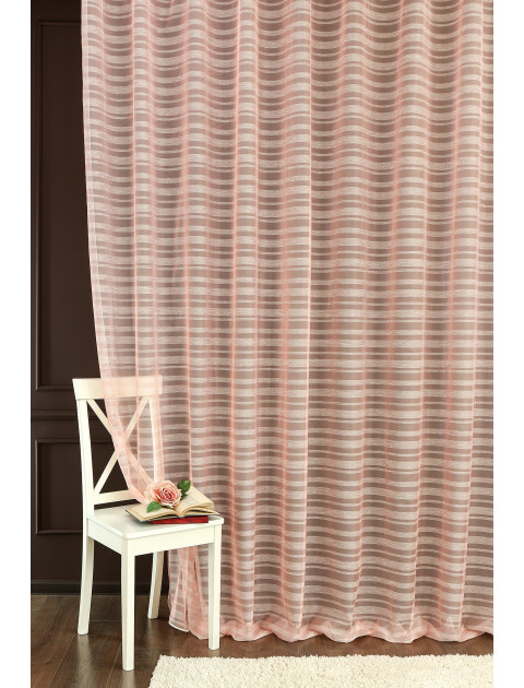 Тюль в полоску аdeco розовый