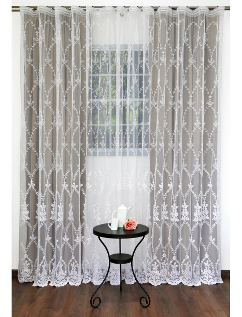 Тюль Сетка-Вышивка 924323 v beyaz белый