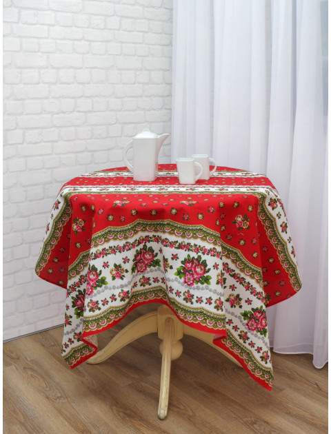 Скатерть "Усадьба.Матрешка" белый,красный Скатерть "Усадьба.Матрешка" белый,красный