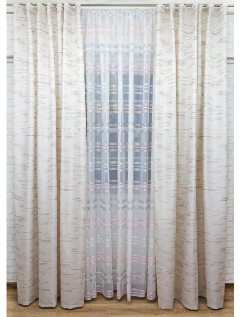 Комплект штор дарама 55658_12 бежевый, розовый