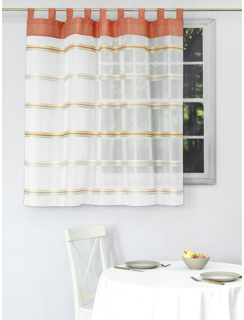 Тюль экран Fresh 13392v11 на петлях белый зеленый оранжевый