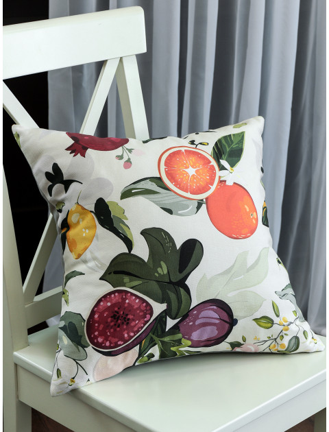 Наволочка декоративная Фрукты хлопок белый зеленый оранжевый бордовый