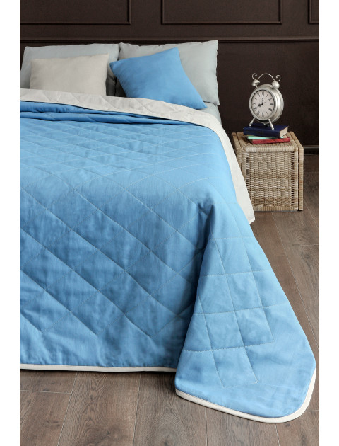 Плед покрывало Мальва хлопок светло-синий