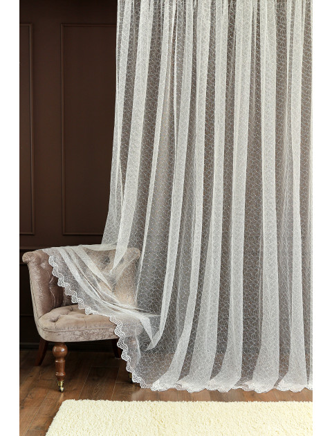 Тюль сетка-вышивка 17059v2013 белый розовый