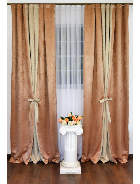 Комплект штор "Адель" Blackout 537570v012, бежево-золотистый