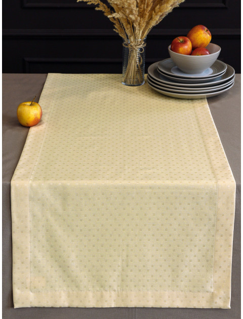 Дорожка декоративная с рисунком для сервировки стола Adeco сливочный