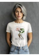 Футболка с принтом BLOOME теплый белый