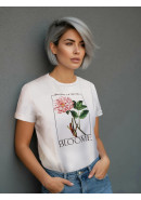 Футболка с принтом BLOOME теплый белый