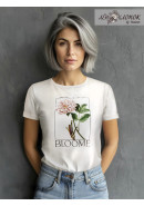 Футболка с принтом BLOOME теплый белый