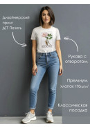 Футболка с принтом BLOOME теплый белый
