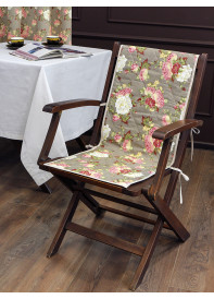 Накидка-чехол на стул со спинкой Усадьба Вдохновение светлый серо-коричневый розовый