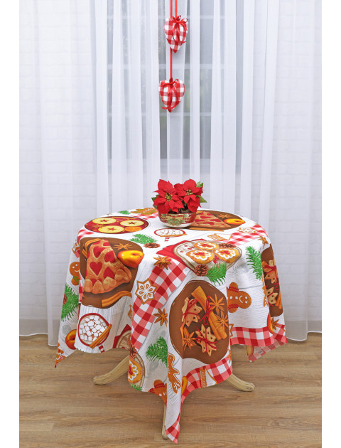 Скатерть "Усадьба. Новогодний пряник" серый, коричневый Скатерть "Усадьба. Новогодний пряник" серый, коричневый