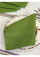 Скатерть Прованс Лаванда с набором салфеток лен зеленый сиреневый молочный