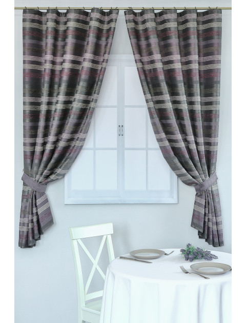Шторы для кухни Дарама stripes 3440 v 111, серый, сиреневый