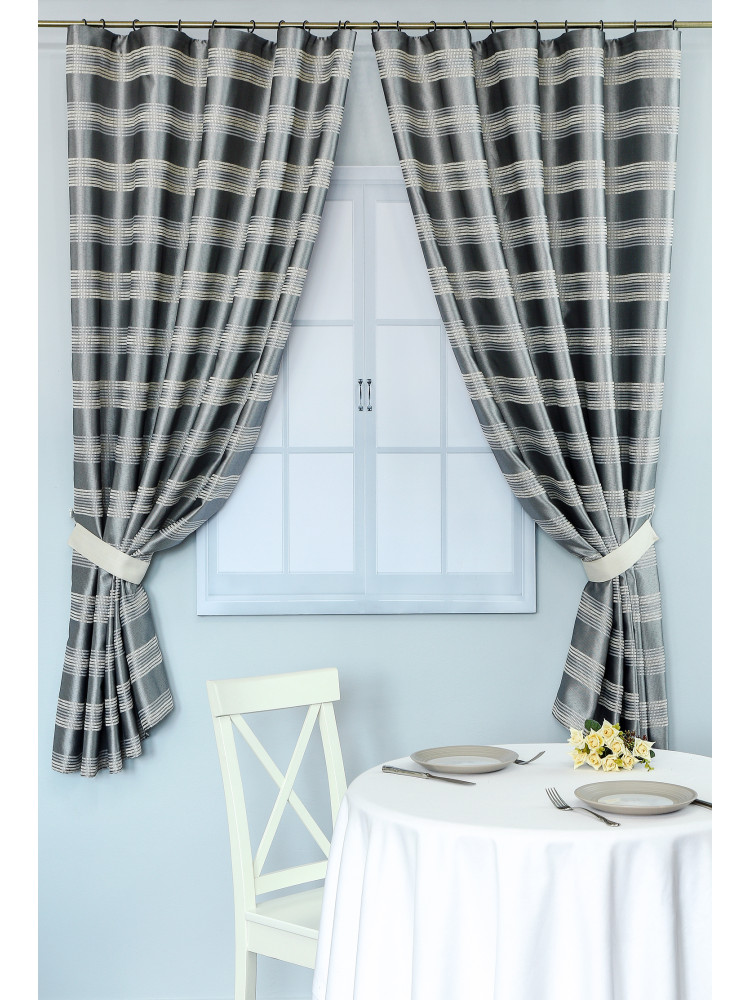 Шторы для кухни Дарама stripes 3437 v 109, серый Шторы для кухни Дарама stripes 3437 v 109, серый