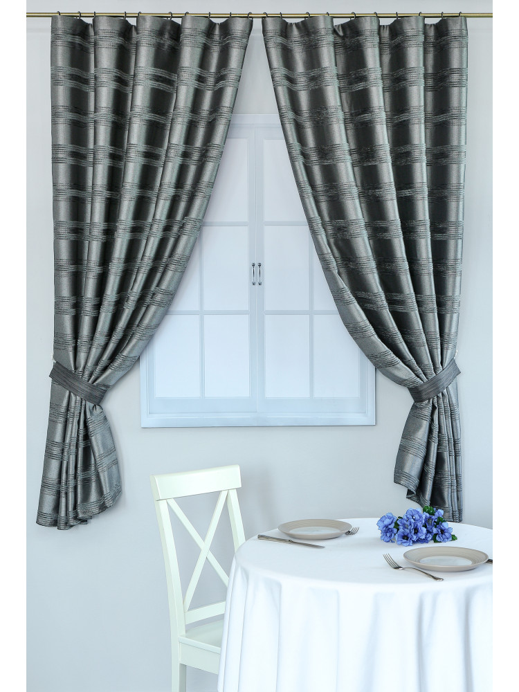 Шторы для кухни Дарама stripes 3437 v 101, темно-серый Шторы для кухни Дарама stripes 3437 v 101, темно-серый
